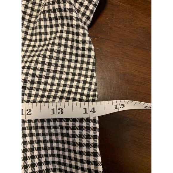 Top Shop Size 6 Gingham Plaid Puff Sleeve Midi Dress Black White - Picture 6 of 10